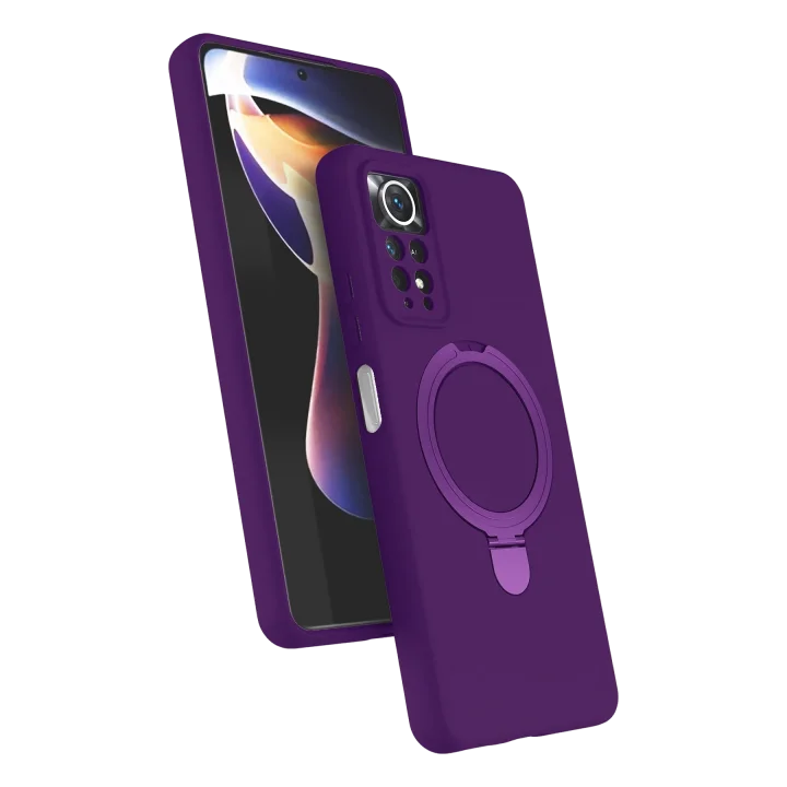 Mey İthalat®   Redmi Note 12 Pro 4G Regal Magsafe Standlı Kapak - Derin Mor