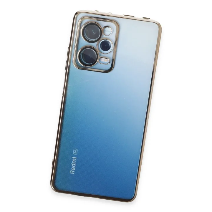 Mey İthalat®   Redmi Note 12 Pro 5G Kılıf  Lensli Silikon - Gold