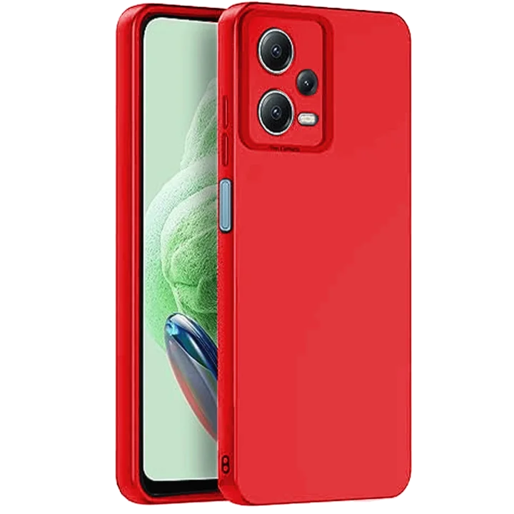 Mey İthalat®  Xiaomi Redmi Note 12 Pro 5G Kılıf Nano içi Kadife Silikon - Kırmızı