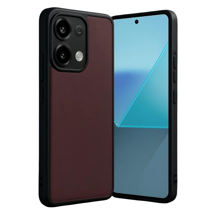 Mey İthalat®   Redmi Note 13 4G Kılıf Aras Deri Kapak - Bordo