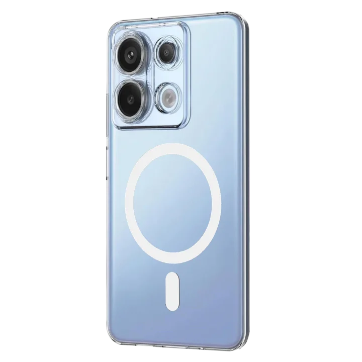 Mey İthalat®  Xiaomi Redmi Note 13 Pro 4G Combo Sert Şeffaf Magsafe Kapak - Şeffaf