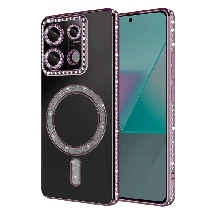 Mey İthalat®  Xiaomi Redmi Note 13 Pro 4G Joke Simli Magneticsafe Kılıf - Pembe