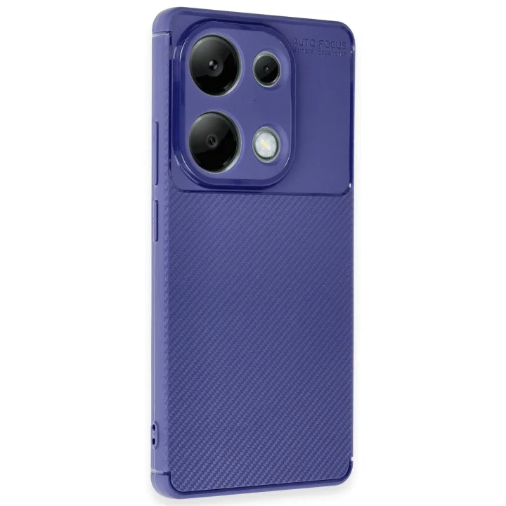 Mey İthalat®  Xiaomi Redmi Note 13 Pro 4G Kılıf Auto Focus Karbon Kapak - Lacivert