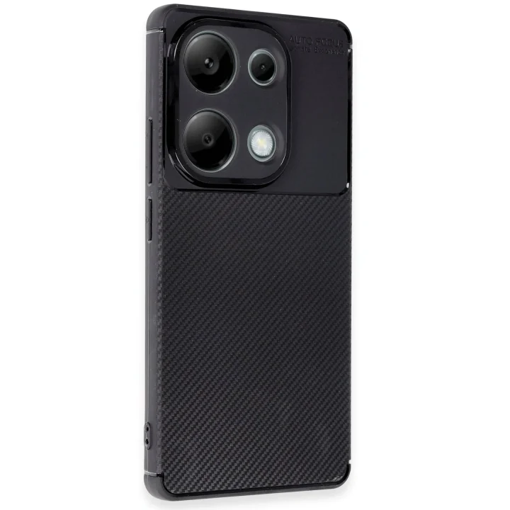 Mey İthalat®  Xiaomi Redmi Note 13 Pro 4G Kılıf Auto Focus Karbon Kapak - Siyah