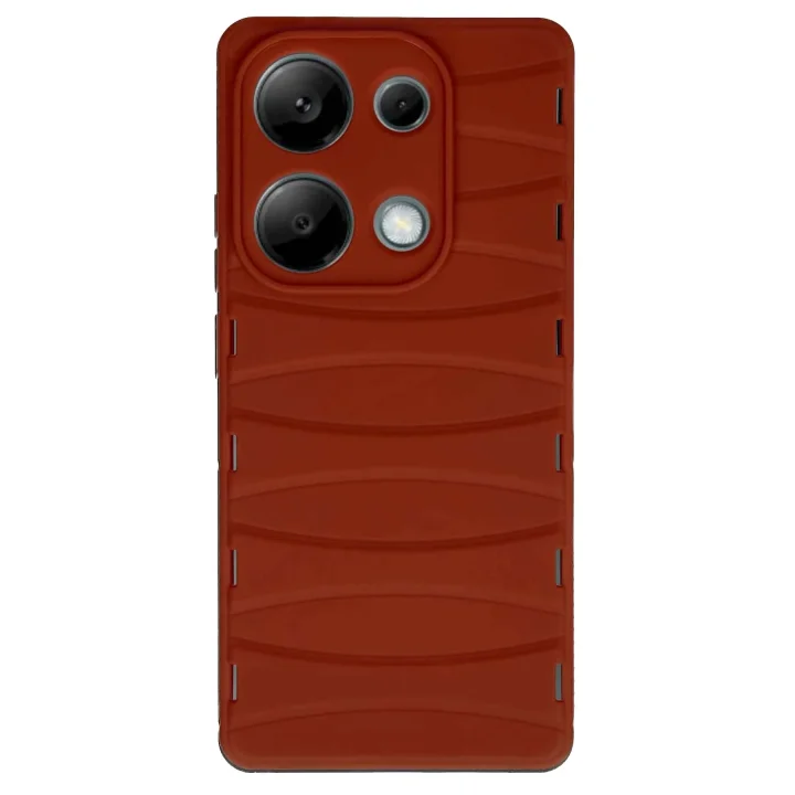 Mey İthalat®   Redmi Note 13 Pro 4G Kılıf Bibercas Silikon Kapak - Kırmızı