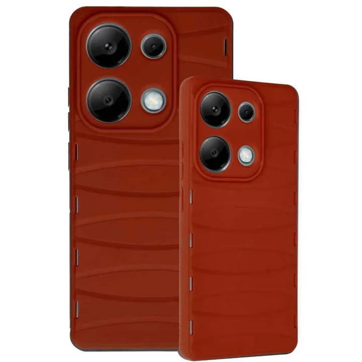 Mey İthalat®   Redmi Note 13 Pro 4G Kılıf Bibercas Silikon Kapak - Kırmızı