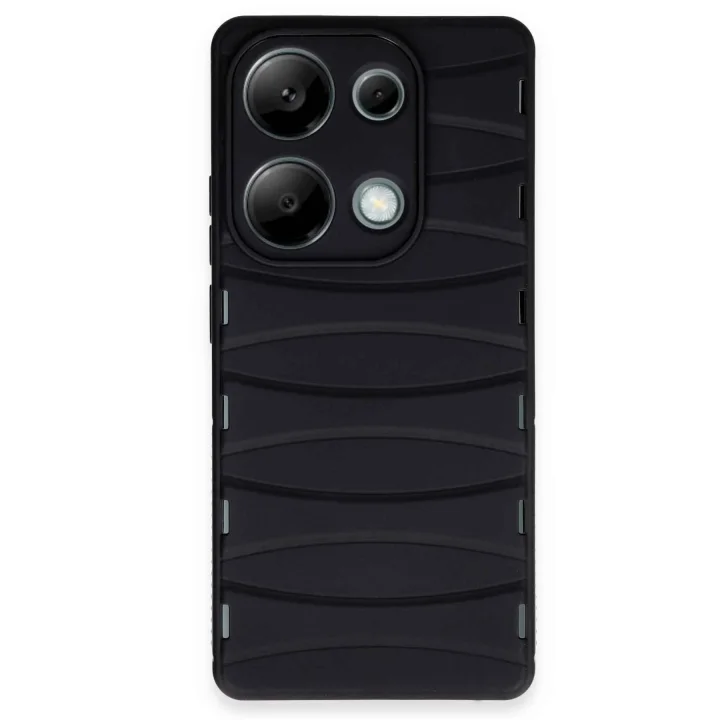 Mey İthalat®   Redmi Note 13 Pro 4G Kılıf Bibercas Silikon Kapak - Siyah