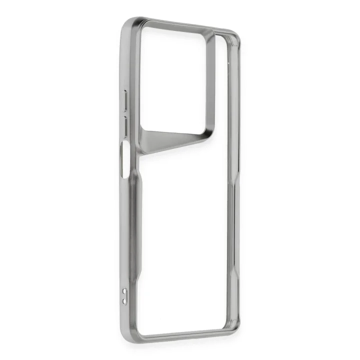 Mey İthalat®   Redmi Note 13 Pro 4G Kılıf Boyi Silikon Kapak - Gümüş