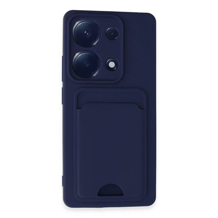 Mey İthalat®   Redmi Note 13 Pro 4G Kılıf Kelvin Kartvizitli Silikon - Lacivert