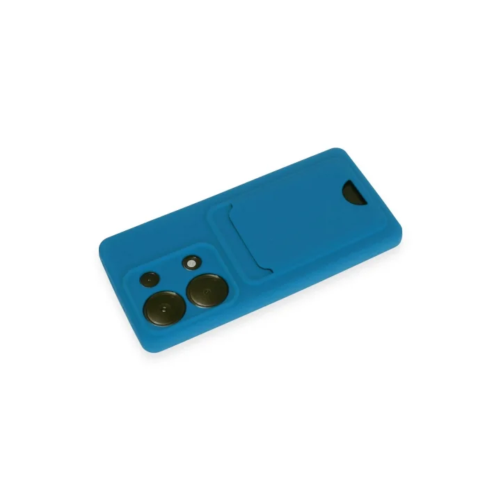 Mey İthalat®   Redmi Note 13 Pro 4G Kılıf Kelvin Kartvizitli Silikon - Mavi
