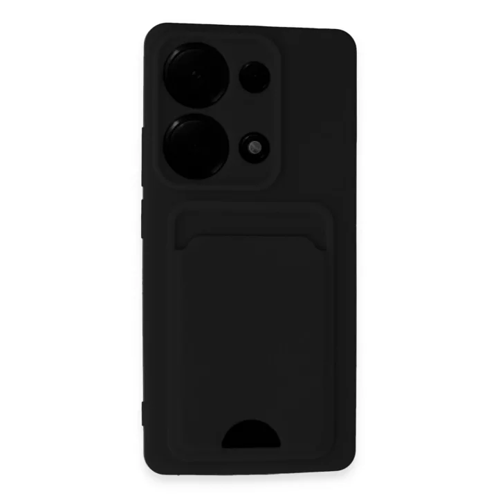 Mey İthalat®   Redmi Note 13 Pro 4G Kılıf Kelvin Kartvizitli Silikon - Siyah