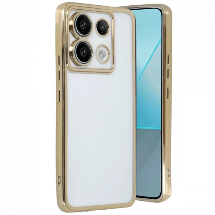 Mey İthalat®  Xiaomi Redmi Note 13 Pro 4G Kılıf  Lensli Silikon - Gold