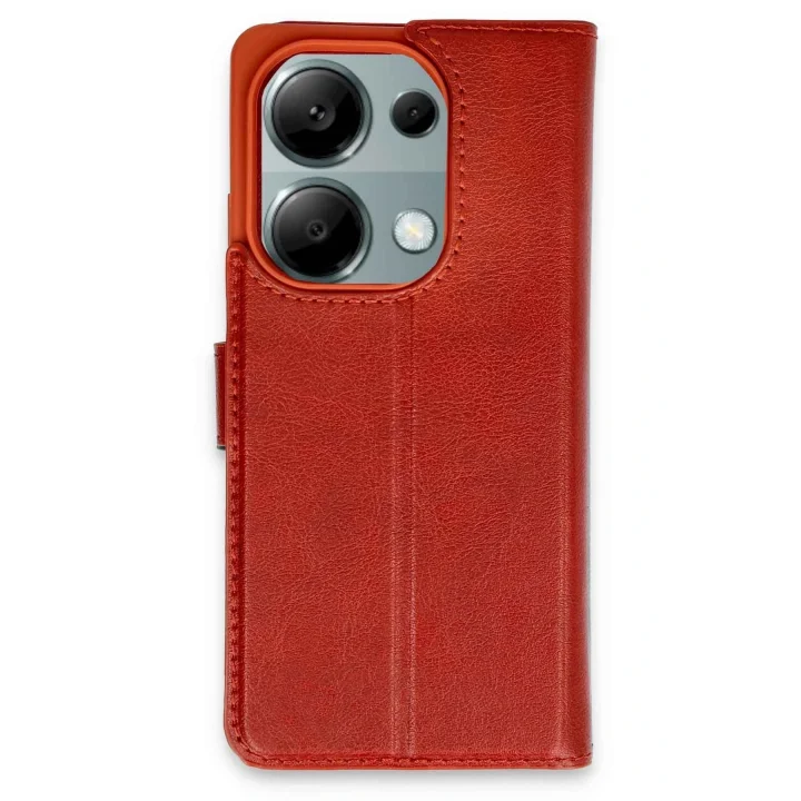 Mey İthalat®   Redmi Note 13 Pro 4G Kılıf Trend S Plus Kapaklı Kılıf - Kırmızı