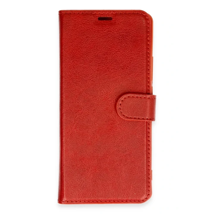Mey İthalat®   Redmi Note 13 Pro 4G Kılıf Trend S Plus Kapaklı Kılıf - Kırmızı