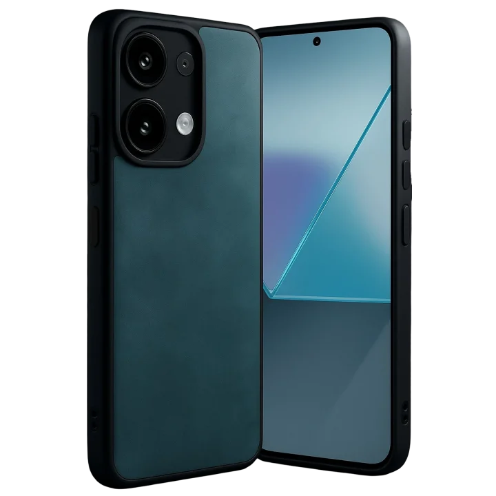 Mey İthalat®   Redmi Note 13 Pro 5G Kılıf Aras Deri Kapak - Koyu Yeşil