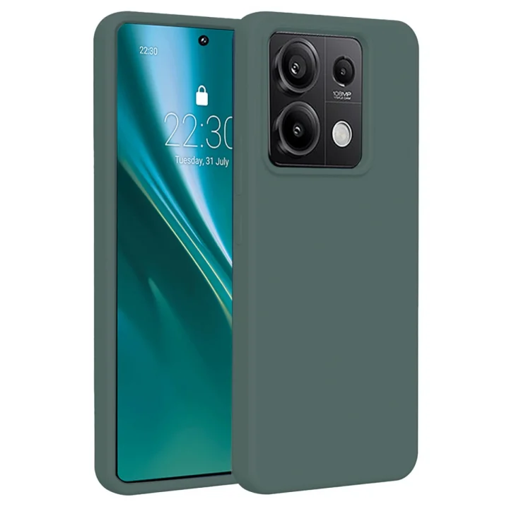 Mey İthalat®   Redmi Note 13 Pro 5G Kılıf First Silikon - Koyu Yeşil