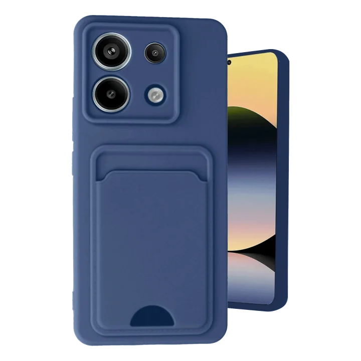 Mey İthalat®   Redmi Note 13 Pro 5G Kılıf Kelvin Kartvizitli Silikon - Lacivert