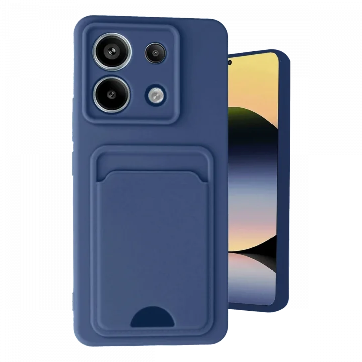 Mey İthalat®   Redmi Note 13 Pro 5G Kılıf Kelvin Kartvizitli Silikon - Lacivert