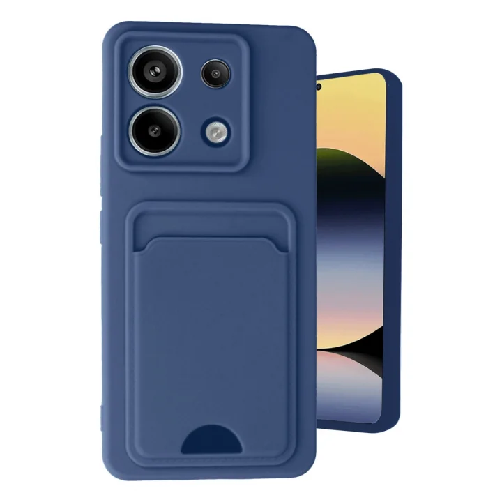 Mey İthalat®   Redmi Note 13 Pro 5G Kılıf Kelvin Kartvizitli Silikon - Lacivert