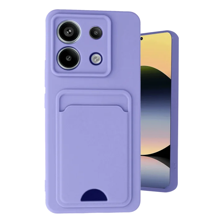 Mey İthalat®   Redmi Note 13 Pro 5G Kılıf Kelvin Kartvizitli Silikon - Lila