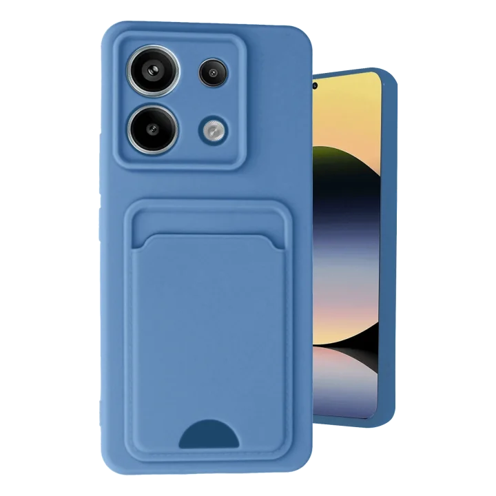 Mey İthalat®   Redmi Note 13 Pro 5G Kılıf Kelvin Kartvizitli Silikon - Mavi