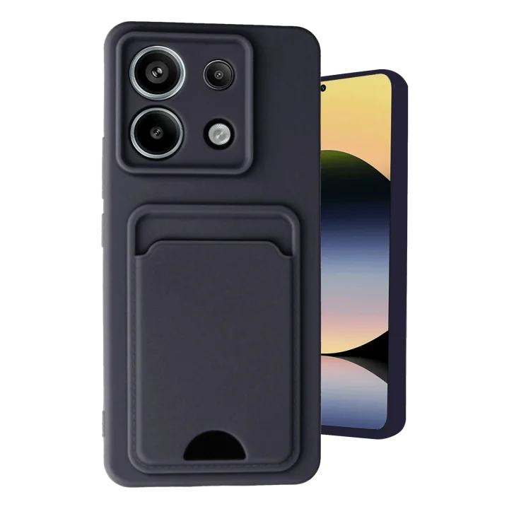 Mey İthalat®   Redmi Note 13 Pro 5G Kılıf Kelvin Kartvizitli Silikon - Siyah