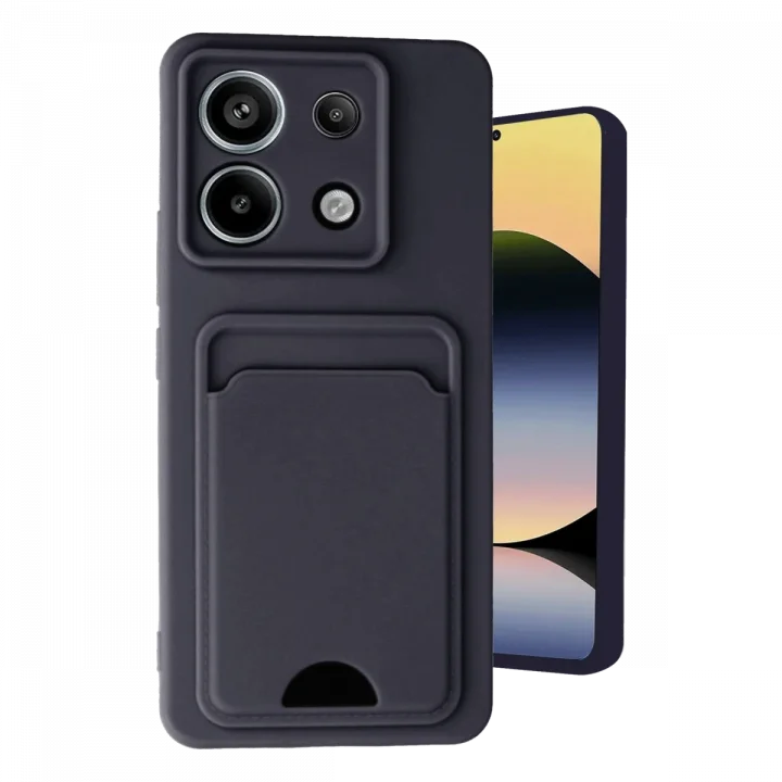 Mey İthalat®   Redmi Note 13 Pro 5G Kılıf Kelvin Kartvizitli Silikon - Siyah
