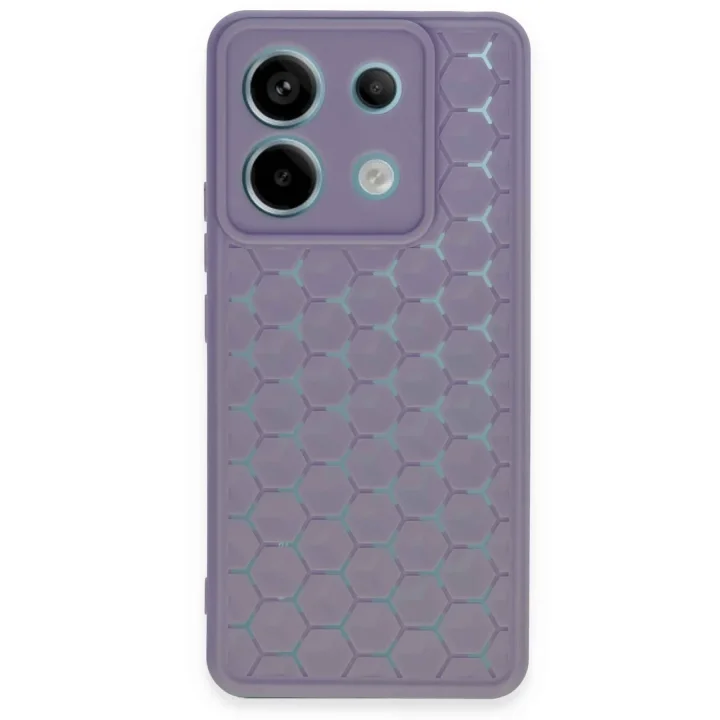 Mey İthalat®   Redmi Note 13 Pro 5G Kılıf Petek Silikon Kapak - Lila
