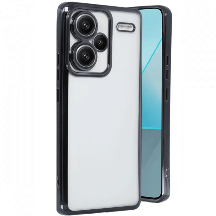 Mey İthalat®  Xiaomi Redmi Note 13 Pro Plus Kılıf  Lensli Silikon - Siyah