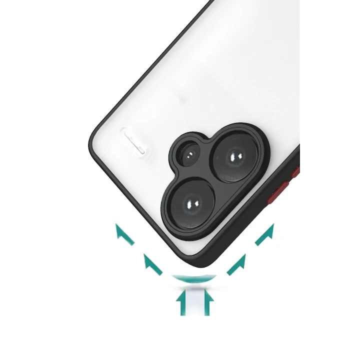 Mey İthalat®  Xiaomi Redmi Note 13 Pro Plus Kılıf Montreal Silikon Kapak - Siyah