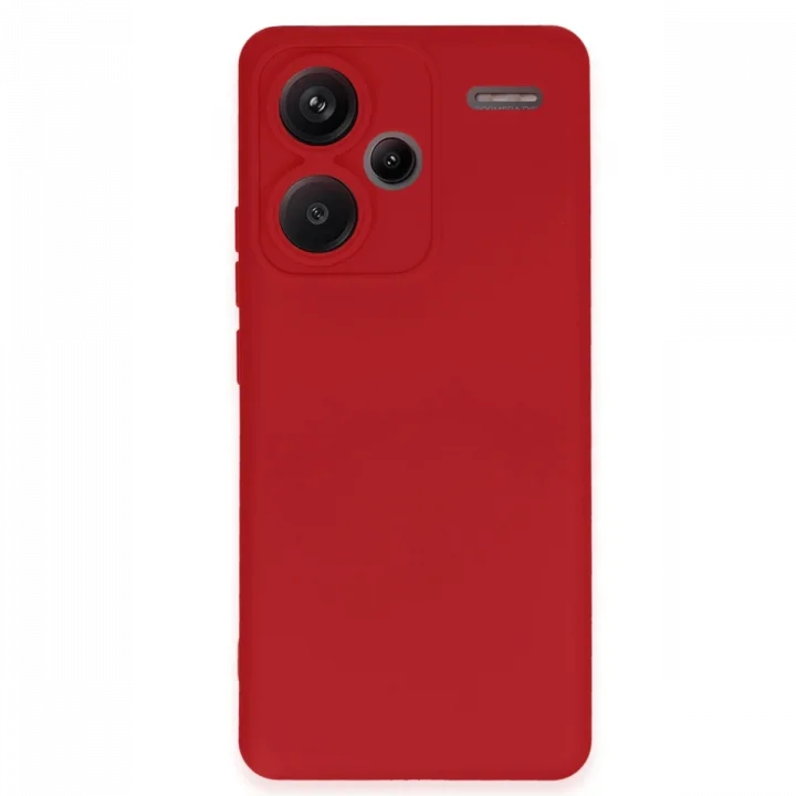 Mey İthalat®   Redmi Note 13 Pro Plus Kılıf Nano içi Kadife Silikon - Kırmızı