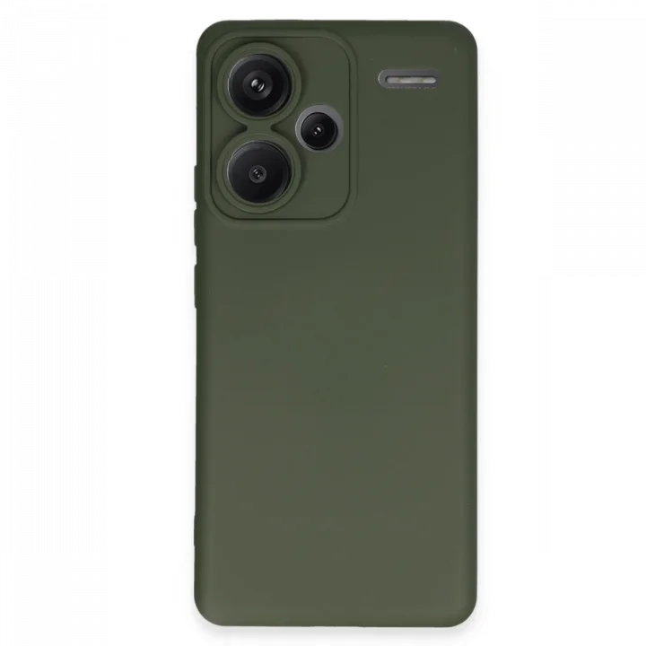 Mey İthalat®   Redmi Note 13 Pro Plus Kılıf Nano içi Kadife Silikon - Koyu Yeşil