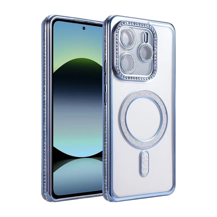 Mey İthalat®  Xiaomi Redmi Note 14 4G Joke Simli Magneticsafe Kılıf - Mavi