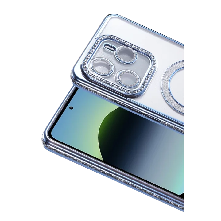 Mey İthalat®  Xiaomi Redmi Note 14 4G Joke Simli Magneticsafe Kılıf - Mavi