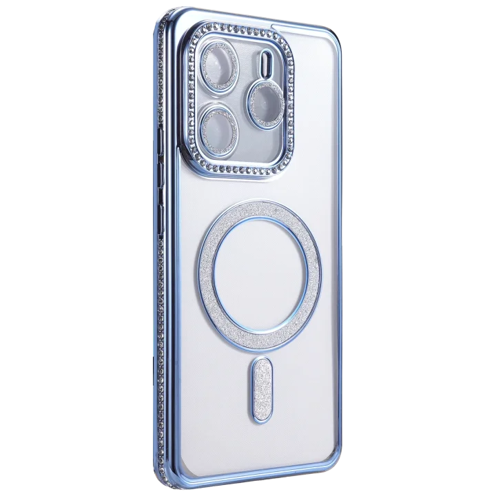 Mey İthalat®  Xiaomi Redmi Note 14 4G Joke Simli Magneticsafe Kılıf - Mavi