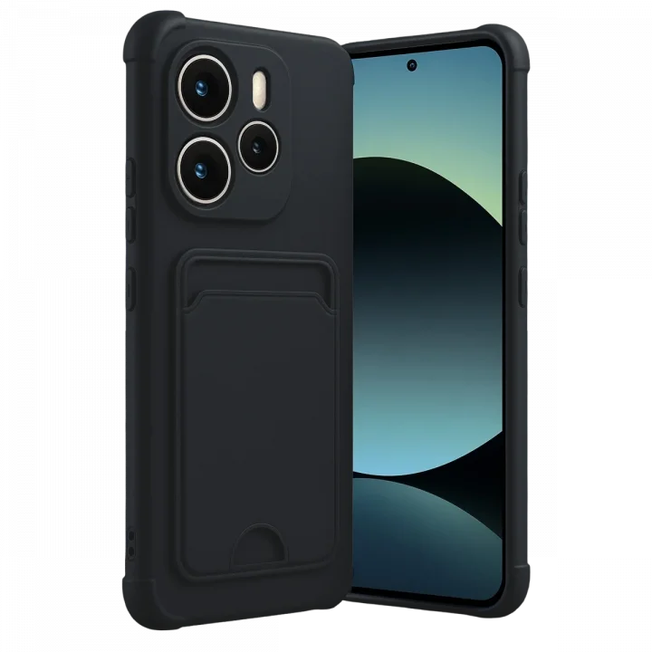 Mey İthalat®  Xiaomi Redmi Note 14 4G Kelvin Kartvizitli Silikon - Siyah