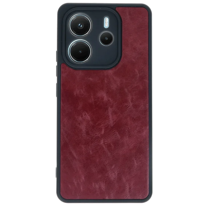 Mey İthalat®  Xiaomi Redmi Note 14 4G Kılıf Aras Deri Kapak - Bordo