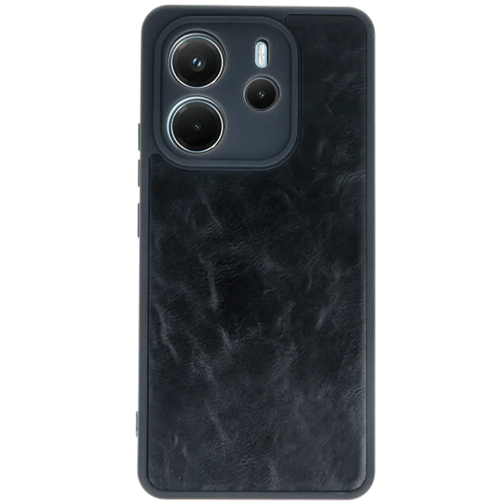 Mey İthalat®   Redmi Note 14 4G Kılıf Aras Deri Kapak - Siyah