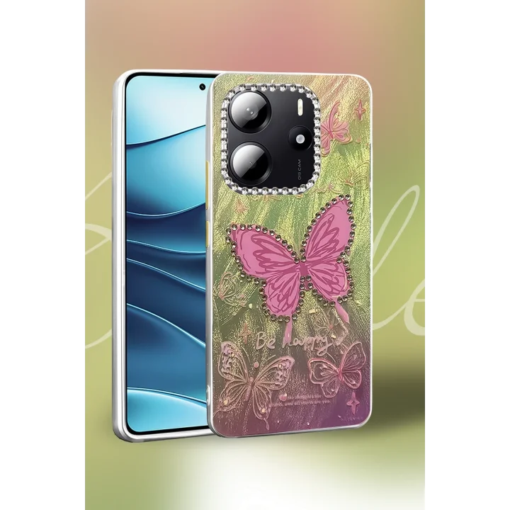 Mey İthalat®  Xiaomi Redmi Note 14 4G Kılıf Blade Aynalı Desenli Kapak - Desen 4