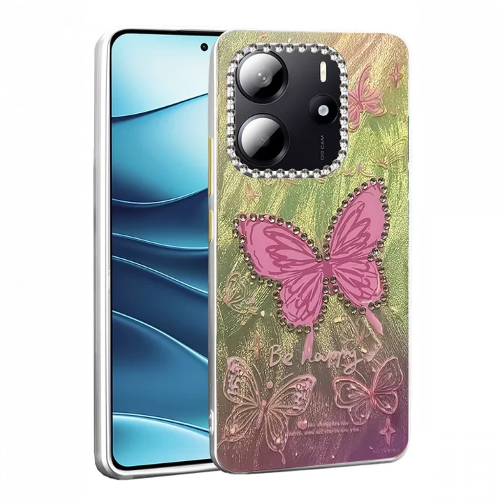 Mey İthalat®  Xiaomi Redmi Note 14 4G Kılıf Blade Aynalı Desenli Kapak - Desen 5