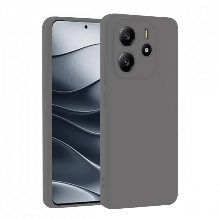 Mey İthalat®  Xiaomi Redmi Note 14 4G Kılıf First Silikon - Gri