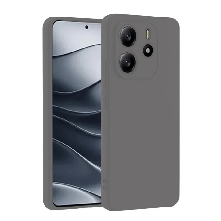 Mey İthalat®  Xiaomi Redmi Note 14 4G Kılıf First Silikon - Gri