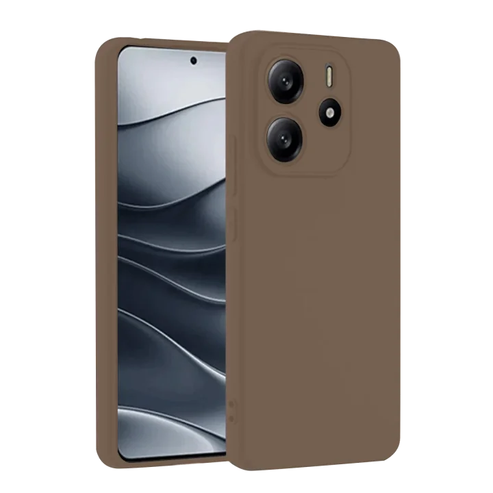 Mey İthalat®  Xiaomi Redmi Note 14 4G Kılıf First Silikon - Kahverengi