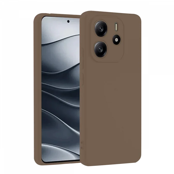 Mey İthalat®  Xiaomi Redmi Note 14 4G Kılıf First Silikon - Kahverengi