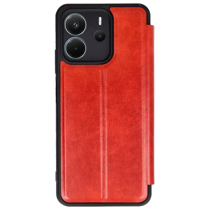 Mey İthalat®  Xiaomi Redmi Note 14 4G Kılıf Flip Cover - Kırmızı