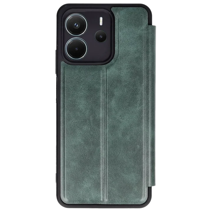 Mey İthalat®  Xiaomi Redmi Note 14 4G Kılıf Flip Cover - Koyu Yeşil