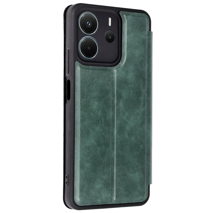 Mey İthalat®  Xiaomi Redmi Note 14 4G Kılıf Flip Cover - Koyu Yeşil