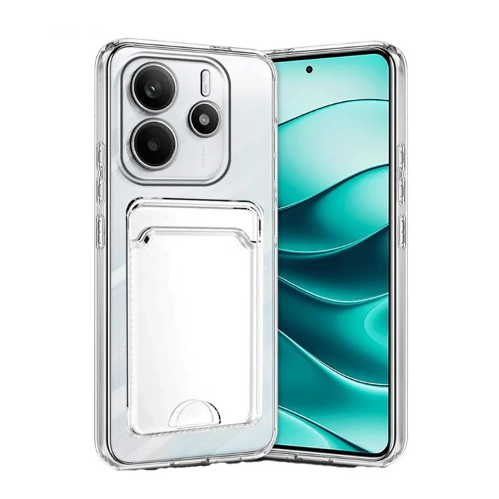 Mey İthalat®  Xiaomi Redmi Note 14 4G Kılıf Kart Şeffaf Silikon - Şeffaf