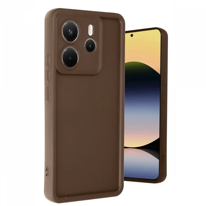 Mey İthalat®  Xiaomi Redmi Note 14 4G Kılıf Viera Silikon - Kahverengi