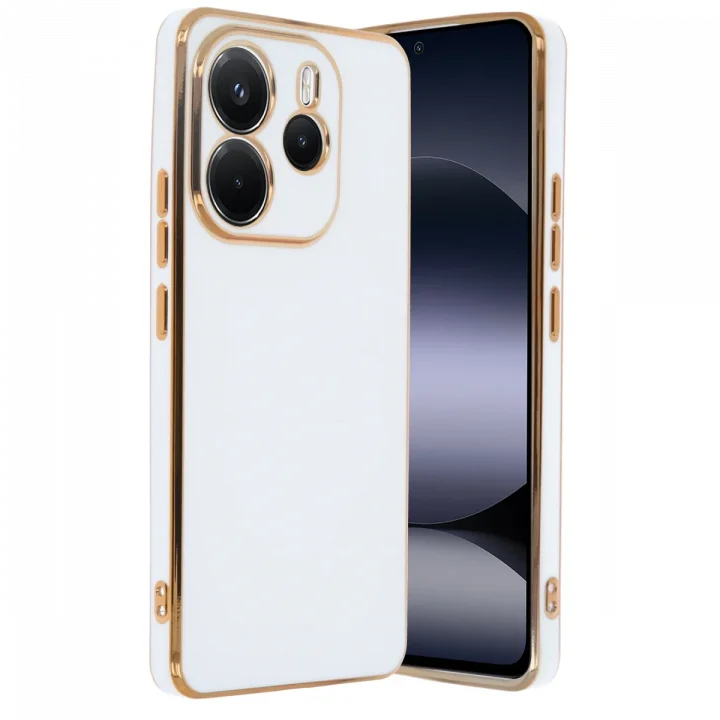 Mey İthalat®  Xiaomi Redmi Note 14 4G Kılıf Volet Silikon - Beyaz